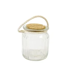 BOCAL STRIÉ ANSE CORDE 9X8CM