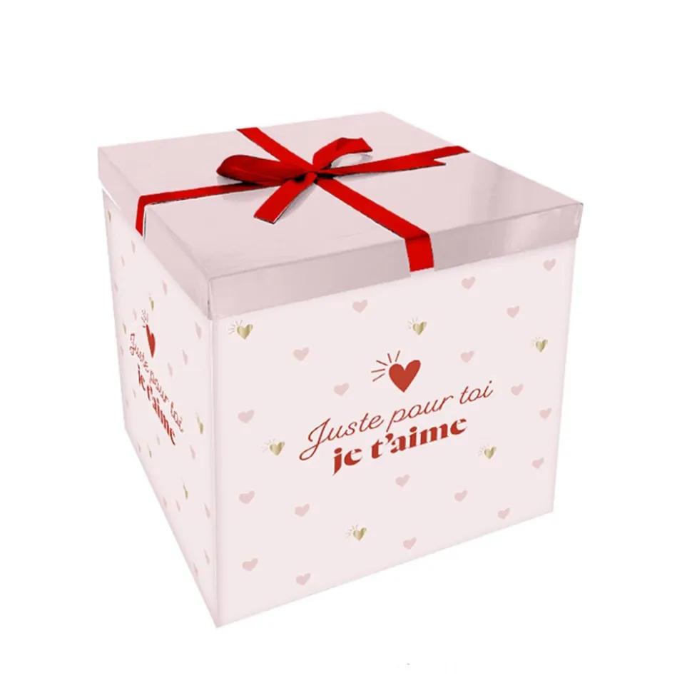 BOITE CADEAU CARTON JUSTE POUR TOI 20CM BLANC