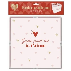 BOITE CADEAU CARTON JUSTE POUR TOI 30CM BLANC