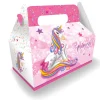 BOITE CARTON LICORNE PRINCESSE 23X23X12CM ROSE