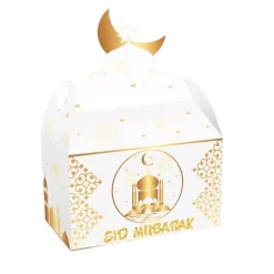 2 BOITES CADEAU CARTON EID MUBARAK 21.6X15.7X9.3CM