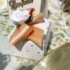 10 BOITES CARTON BLANC COEURS DORÉES 6X3.5X5.5CM