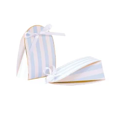 8 BOITES CARTON BLEU BLANC BORD OR 12X8X4CM