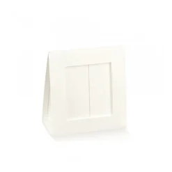 10 BOITES À DRAGÉES CADRE BLANC 12 CM