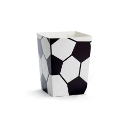 6 BOITES POP-CORN CARTON BALLON FOOT 7X7X12CM