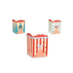 6 BOITES SNACKS CARTON CIRQUE CHAPITEAU 8X11.5X8CM