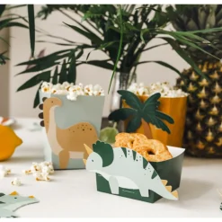 6 BOITES SNACKS CARTON DINOSAURE 9.5X9.5X12CM