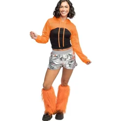 BOLÉRO FESTIVAL RÉSILLE ORANGE FLUO UV FEMME