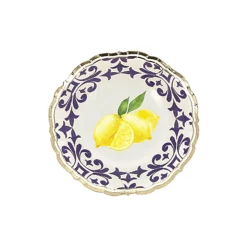 8 BOLS CARTON DOLCE VITA CITRON 13.5CM BLEU