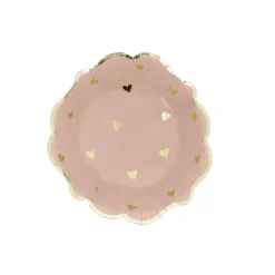 8 BOLS CARTON PETIT C?'UR 13.5CM ROSE