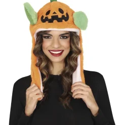 BONNET HUMOUR CITROUILLE OREILLES MOBILES ADULTE