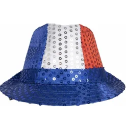 BORSALINO À SEQUINS TRICOLORE FRANCE ADULTE