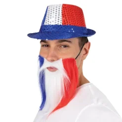BORSALINO À SEQUINS TRICOLORE FRANCE ADULTE