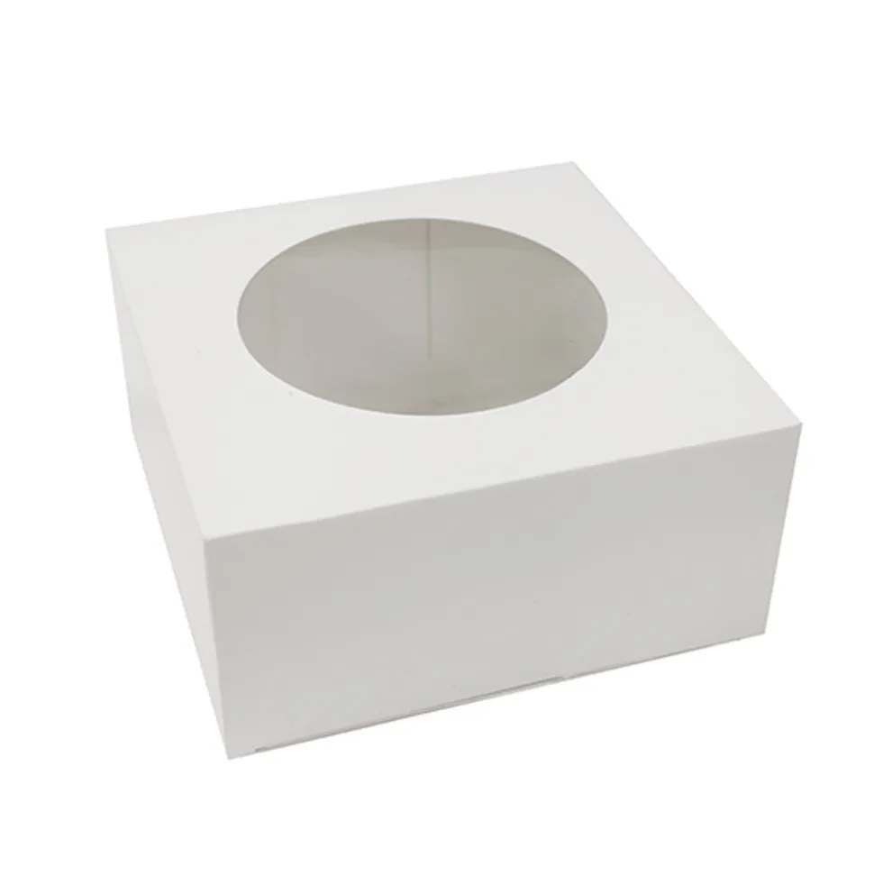 2 BOÎTE PÂTISSIÈRE CARTON FENÊTRE 16X16X7.5CM