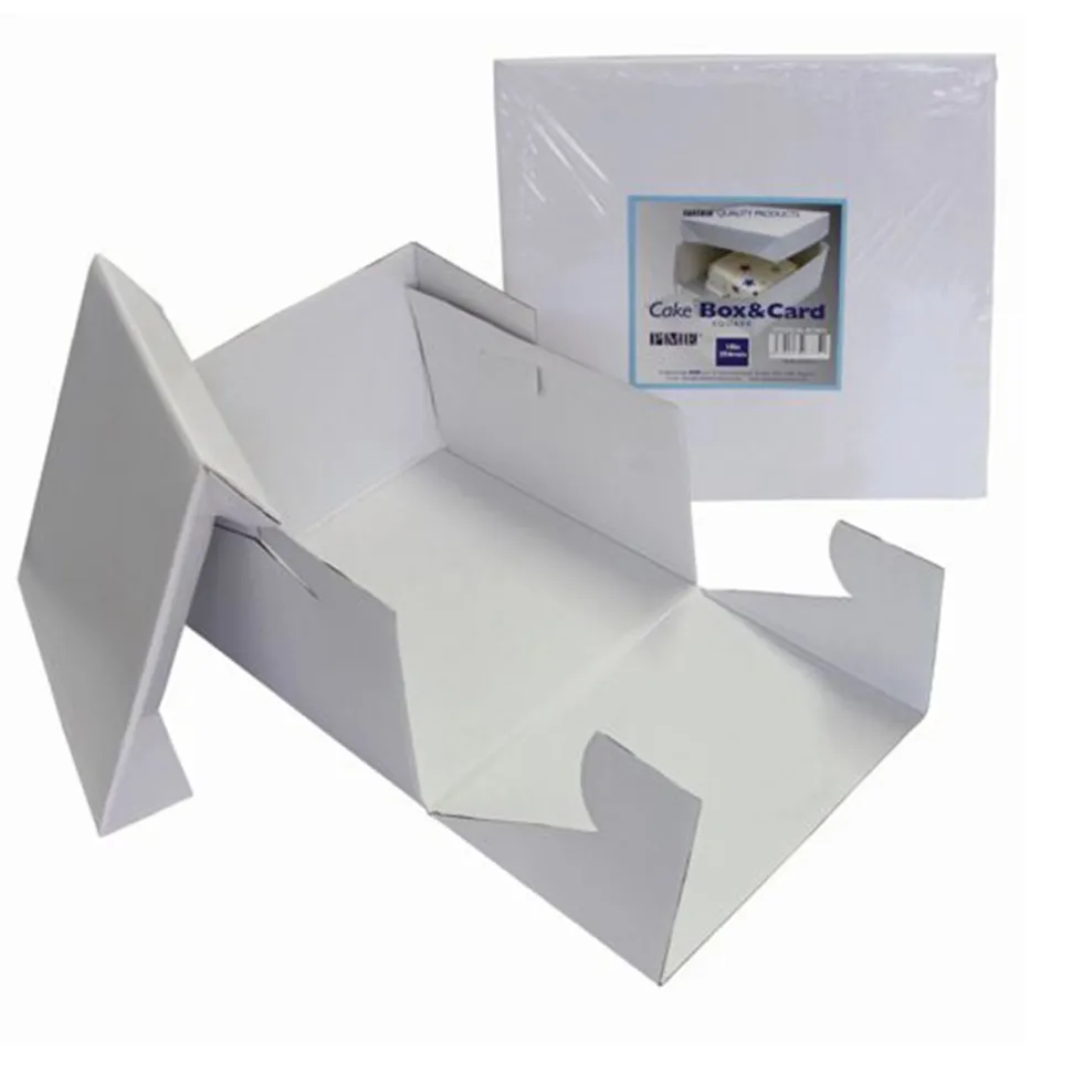 BOÎTE PÂTISSIÈRE CARTON 30X30X15CM BLANC