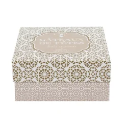 2 BOÎTES GÂTEAUX CARTON DÉCO ORIENTAL 17X7.8CM