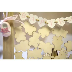 BOÎTE 36 SILHOUETTES OURSON BOIS 2MM 4X3CM NATUREL