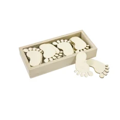 BOÎTE 36 SILHOUETTES PIED BOIS 2MM 3.8X2.7CM NATUREL