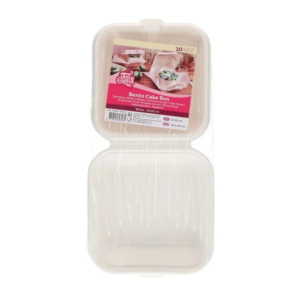 10 BOÎTES PÂTISSIÈRES CARTON 15X15CM BLANC