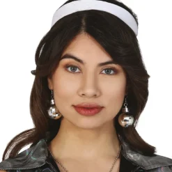 BOUCLES D'OREILLES BOULE À FACETTES ARGENT FEMME