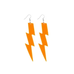 BOUCLES D'OREILLES ÉCLAIR FLUO ORANGE ADULTE