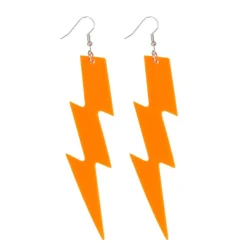 BOUCLES D'OREILLES ÉCLAIR FLUO ORANGE ADULTE