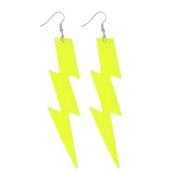 BOUCLES D'OREILLES ÉCLAIR FLUO JAUNE ADULTE