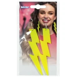 BOUCLES D'OREILLES ÉCLAIR FLUO JAUNE ADULTE