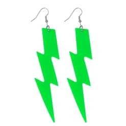 BOUCLES D'OREILLES ÉCLAIR FLUO VERT ADULTE