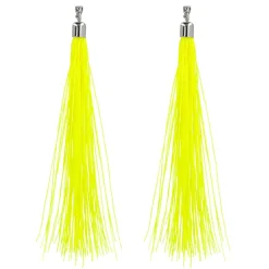 BOUCLES D'OREILLES PENDANTS FILS 20CM JAUNE VIF