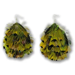 BOUCLES D'OREILLES PLUMES IRISÉES ADULTE