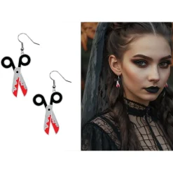 BOUCLES OREILLES CISEAUX COUTURE SANG FEMME