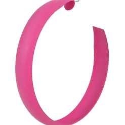 BOUCLES OREILLES CRÉOLES FLUO FUCHSIA ADULTE