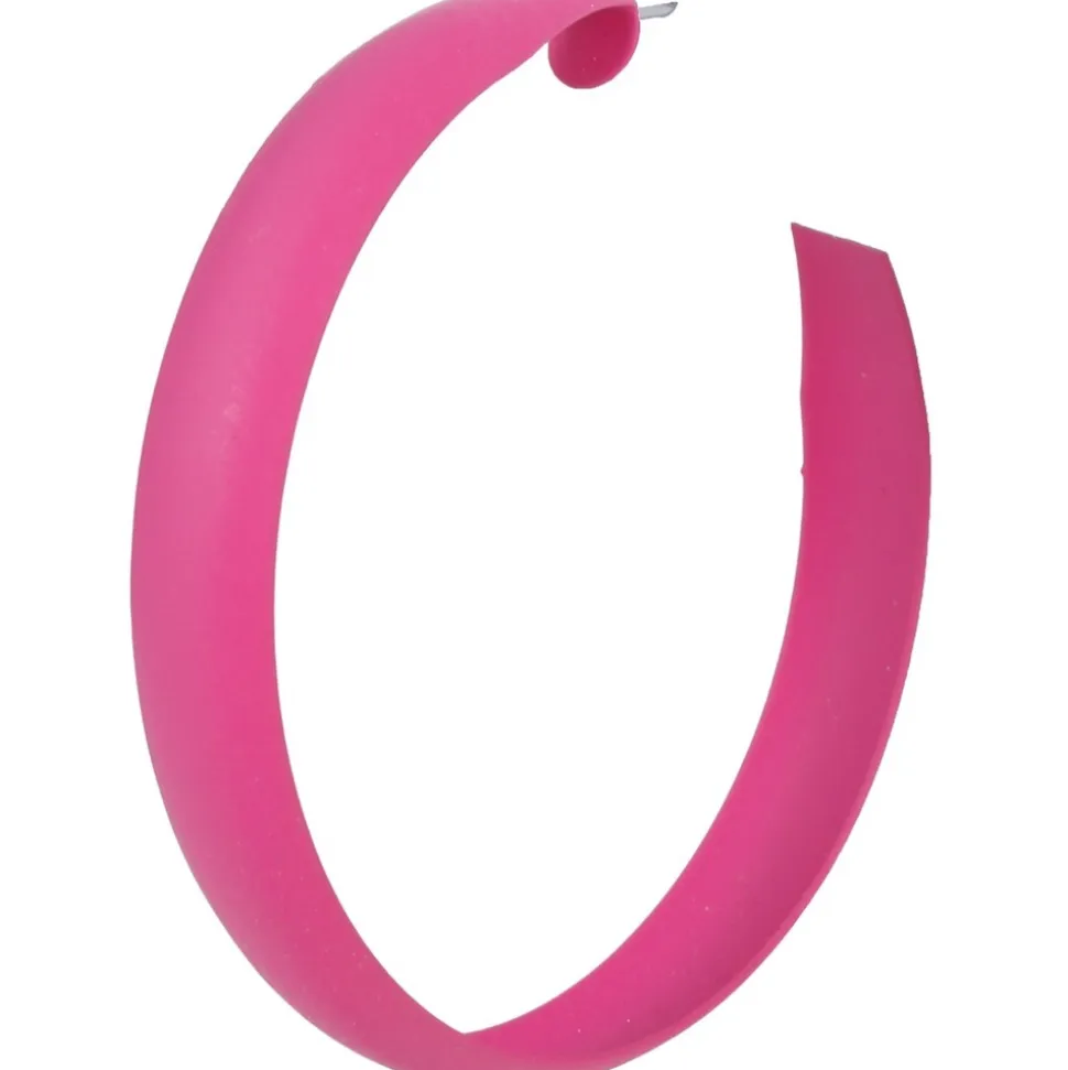 BOUCLES OREILLES CRÉOLES FLUO FUCHSIA ADULTE