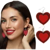 BOUCLES OREILLES CUR ROUGE ADULTE 5CM