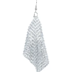 BOUCLES OREILLES DISCO POINTES MÉTAL 9CM ARGENT