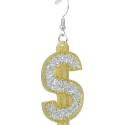 BOUCLES OREILLES DOLLARS OR DIAMANTS ADULTE