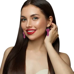 BOUCLES OREILLES HUMOUR PÉNIS ÉCLAT ROSE FEMME