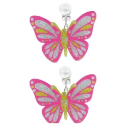 BOUCLES OREILLES PAPILLON ROSE ENFANT
