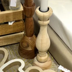 BOUGEOIR BOIS WOODIE 24CM NATUREL
