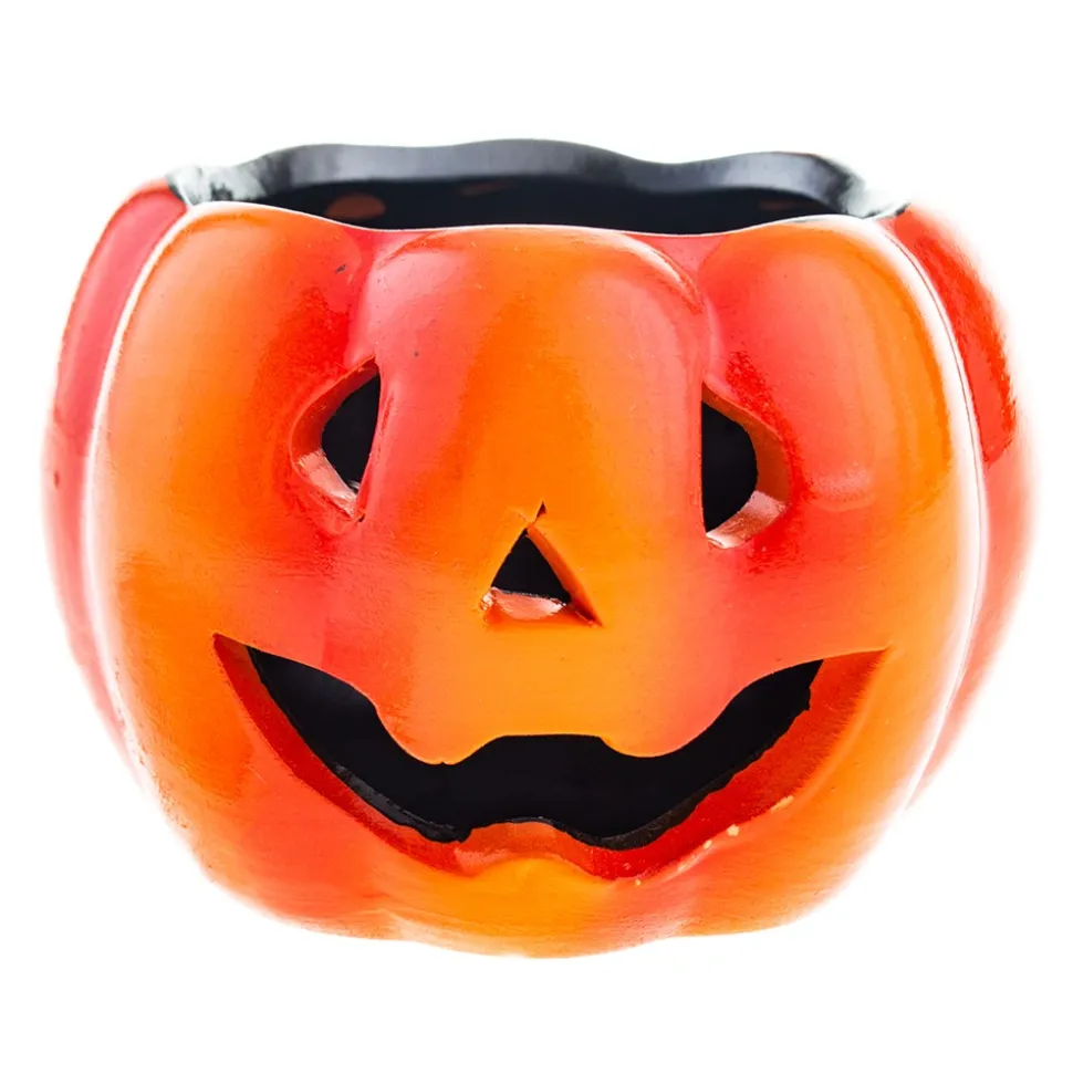 BOUGEOIR CITROUILLE JACK-O'-LANTERN 9X7CM ORANGE
