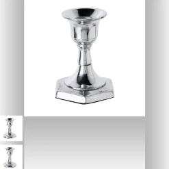 BOUGEOIR MÉTAL ARGENTÉ 8 CM