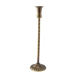 BOUGEOIR TORSADÉ RÉTRO 34.3CM BRONZE