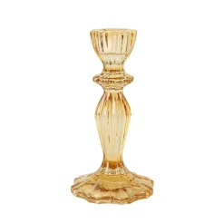 BOUGEOIR VERRE SALVIA 15.5CM OCRE