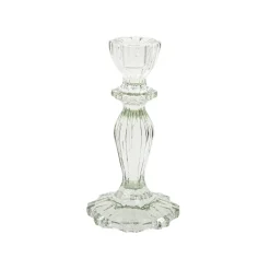 BOUGEOIR VERRE SALVIA 15.5CM VERT SAUGE