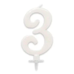 BOUGIE ANNIVERSAIRE GÉANTE BLANCHE - CHIFFRE 3