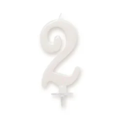 BOUGIE ANNIVERSAIRE GÉANTE BLANCHE - CHIFFRE 2