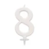 BOUGIE ANNIVERSAIRE GÉANTE BLANCHE - CHIFFRE 8