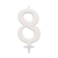 BOUGIE ANNIVERSAIRE GÉANTE BLANCHE - CHIFFRE 8