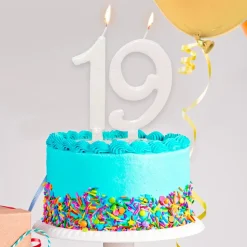 BOUGIE ANNIVERSAIRE GÉANTE BLANCHE - CHIFFRE 9